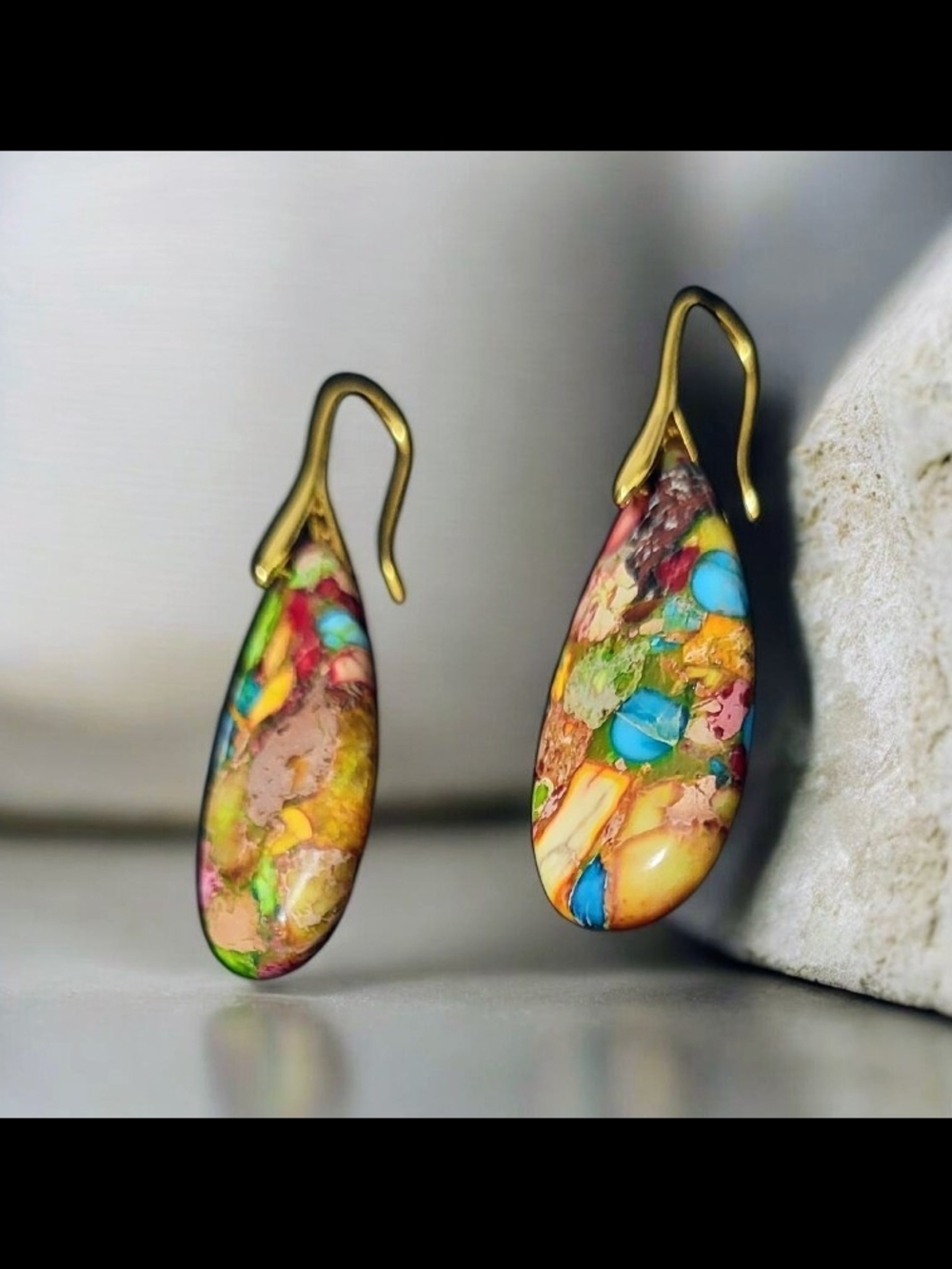 Handcrafted Multicolor Teardrop Earrings by LumaBria